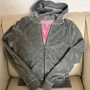 PINK Victoria's Secret Gray Hoodie with Pink Accents Size M